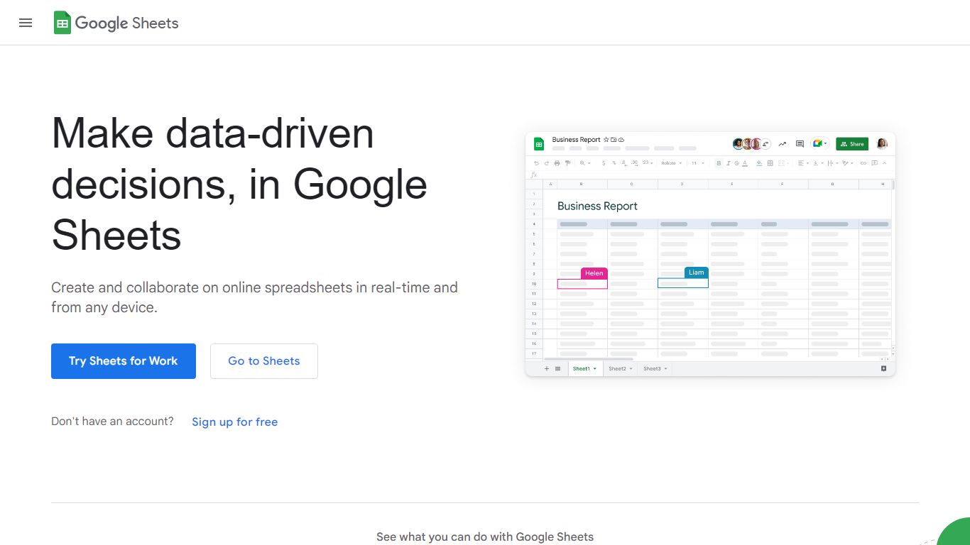 Google Sheets: Online Spreadsheet Editor | Google Workspace